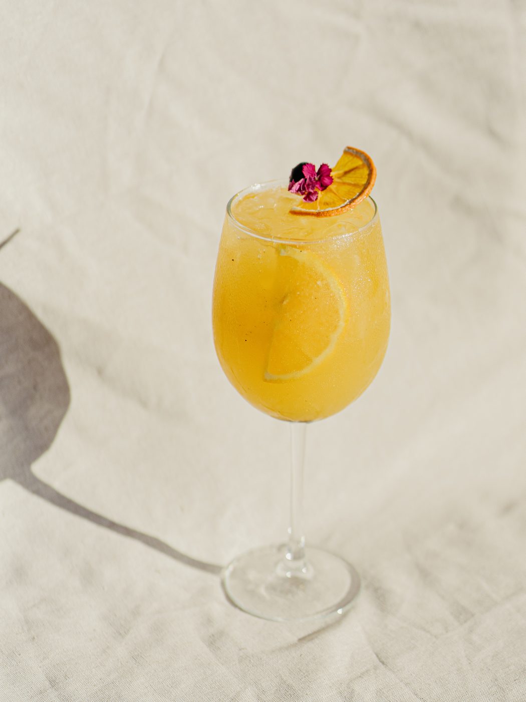 cocktail on linen hard light